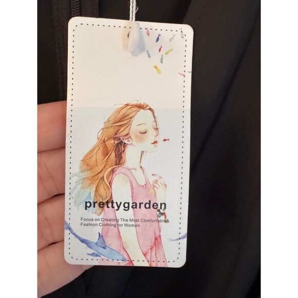 Prettygarden Womens Sleeveless Black Draped V-Neck Maxi Dress Large NWT - Picture 6 of 11